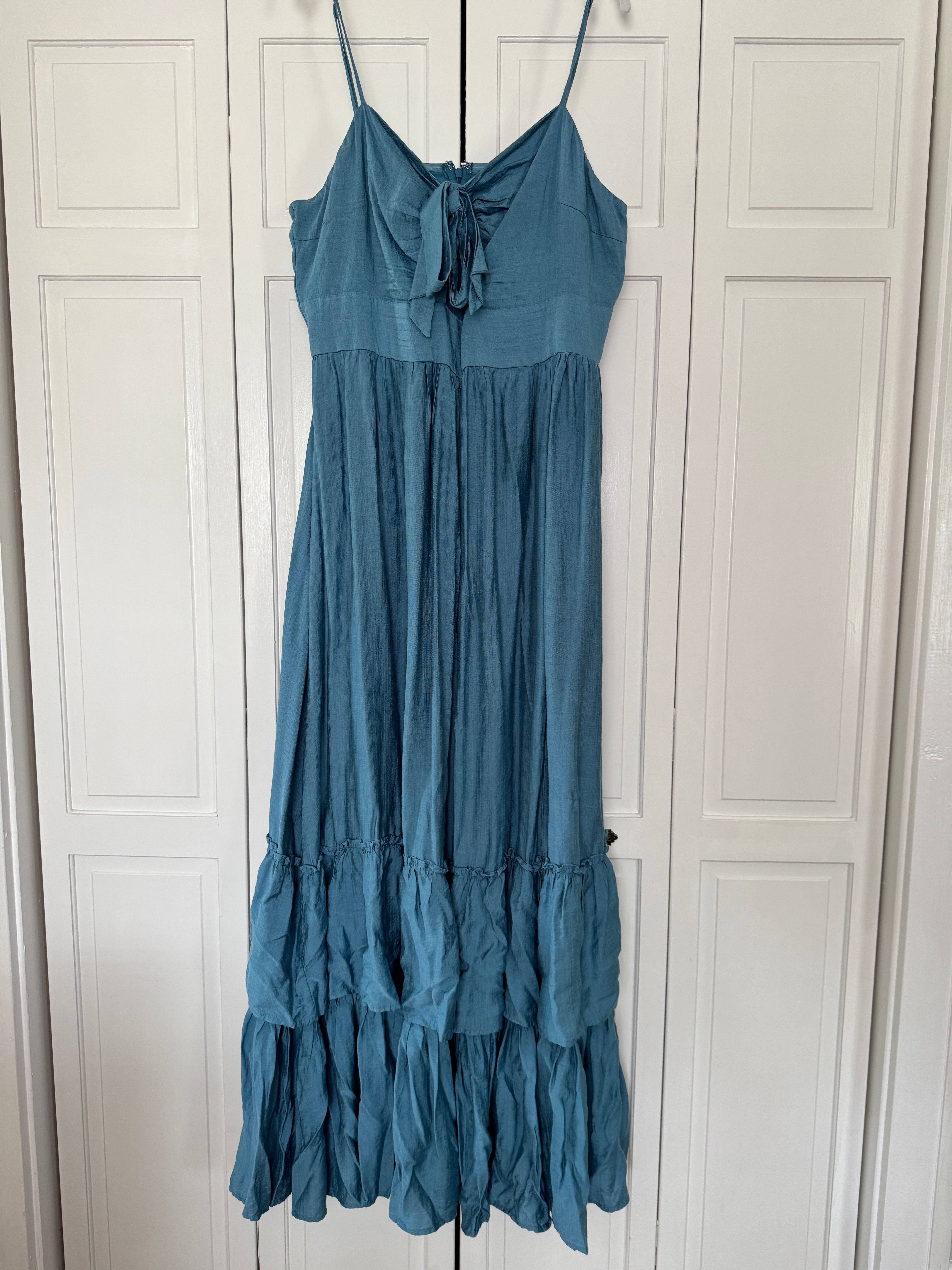 Blue Spaghetti Strap Maxi Dress From Impressions - pre-worn Size 2xl