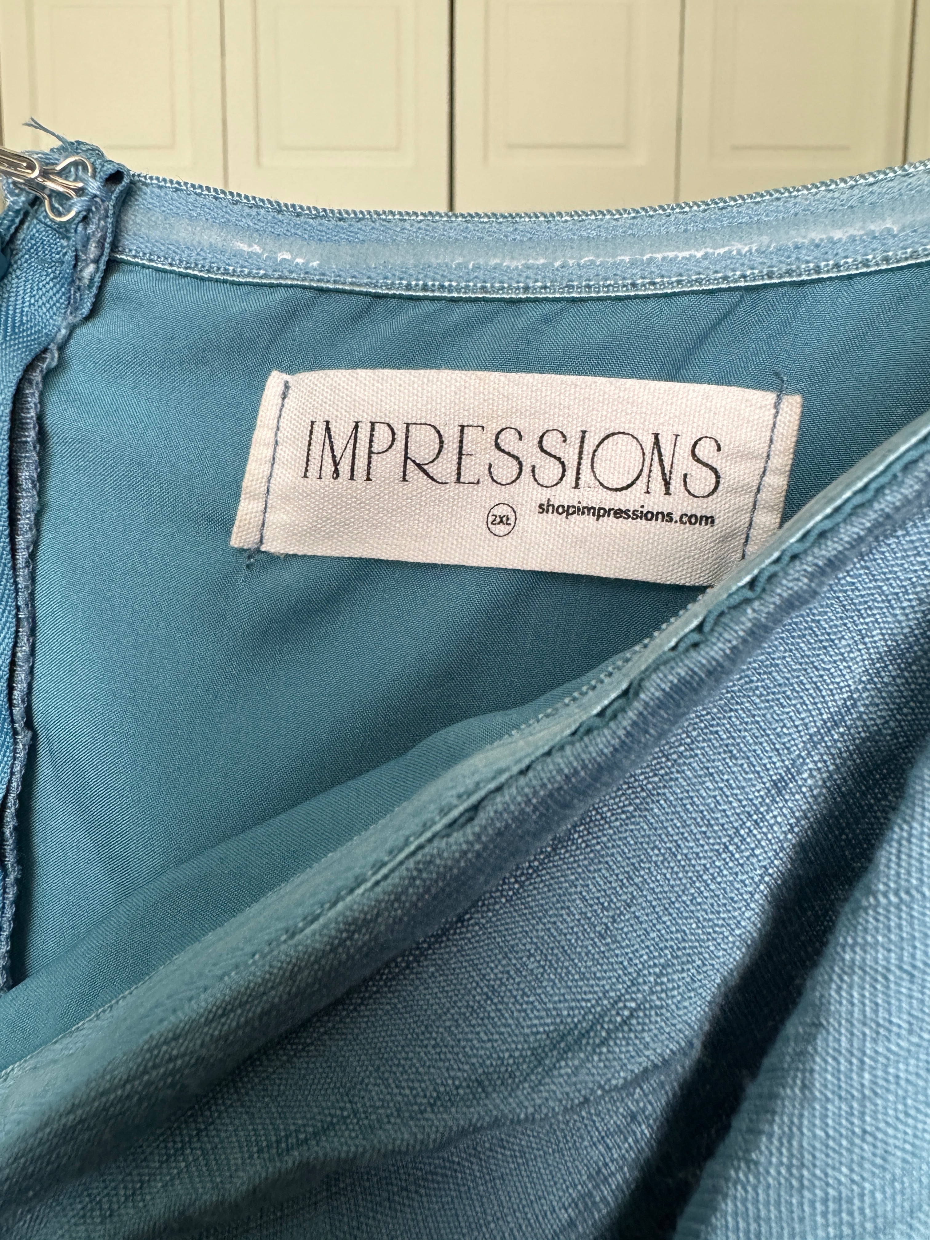 Blue Spaghetti Strap Maxi Dress From Impressions - pre-worn Size 2xl