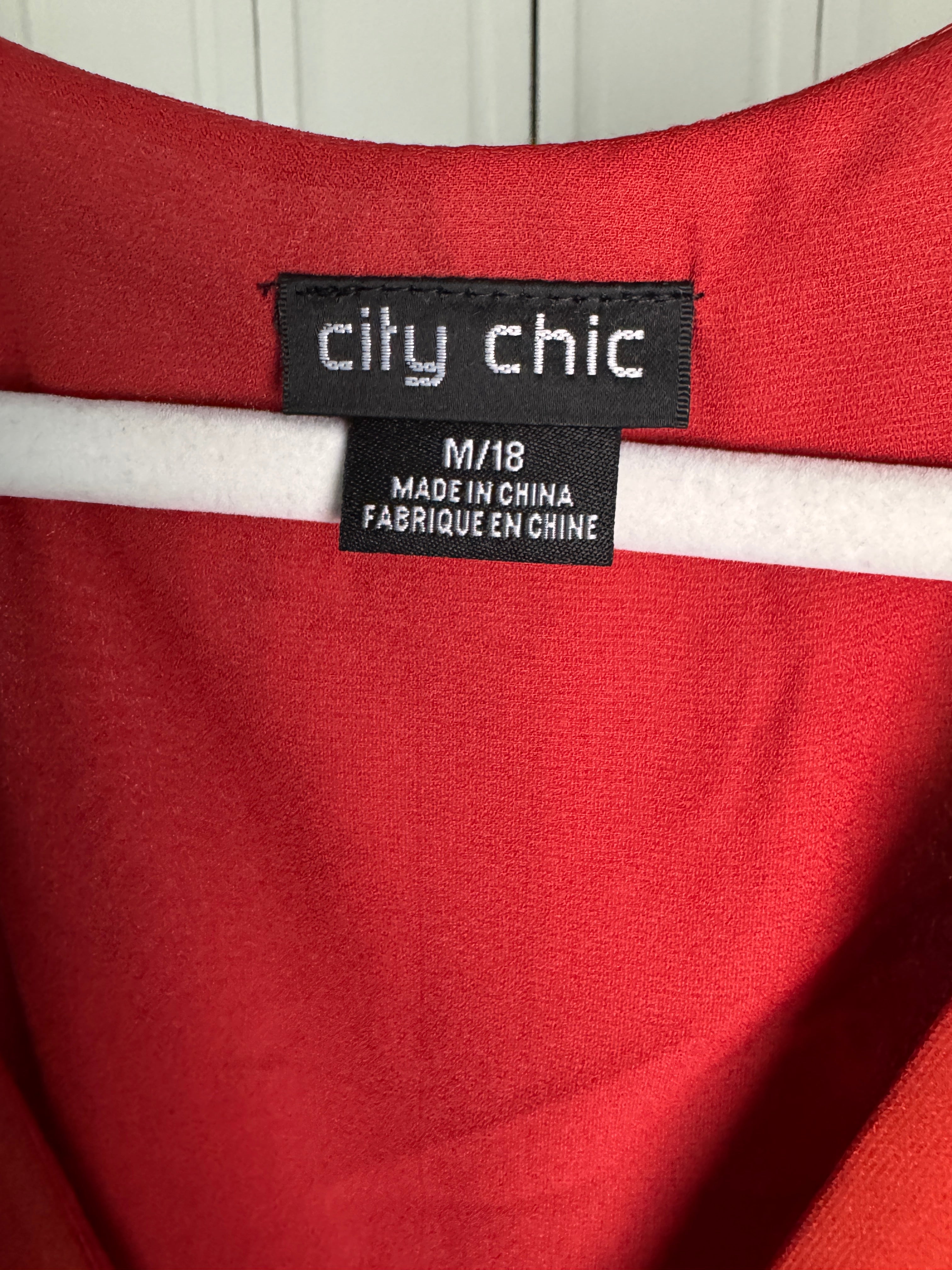 Burgundy Maxi Dress by City Chic Size 18 Pre-worn