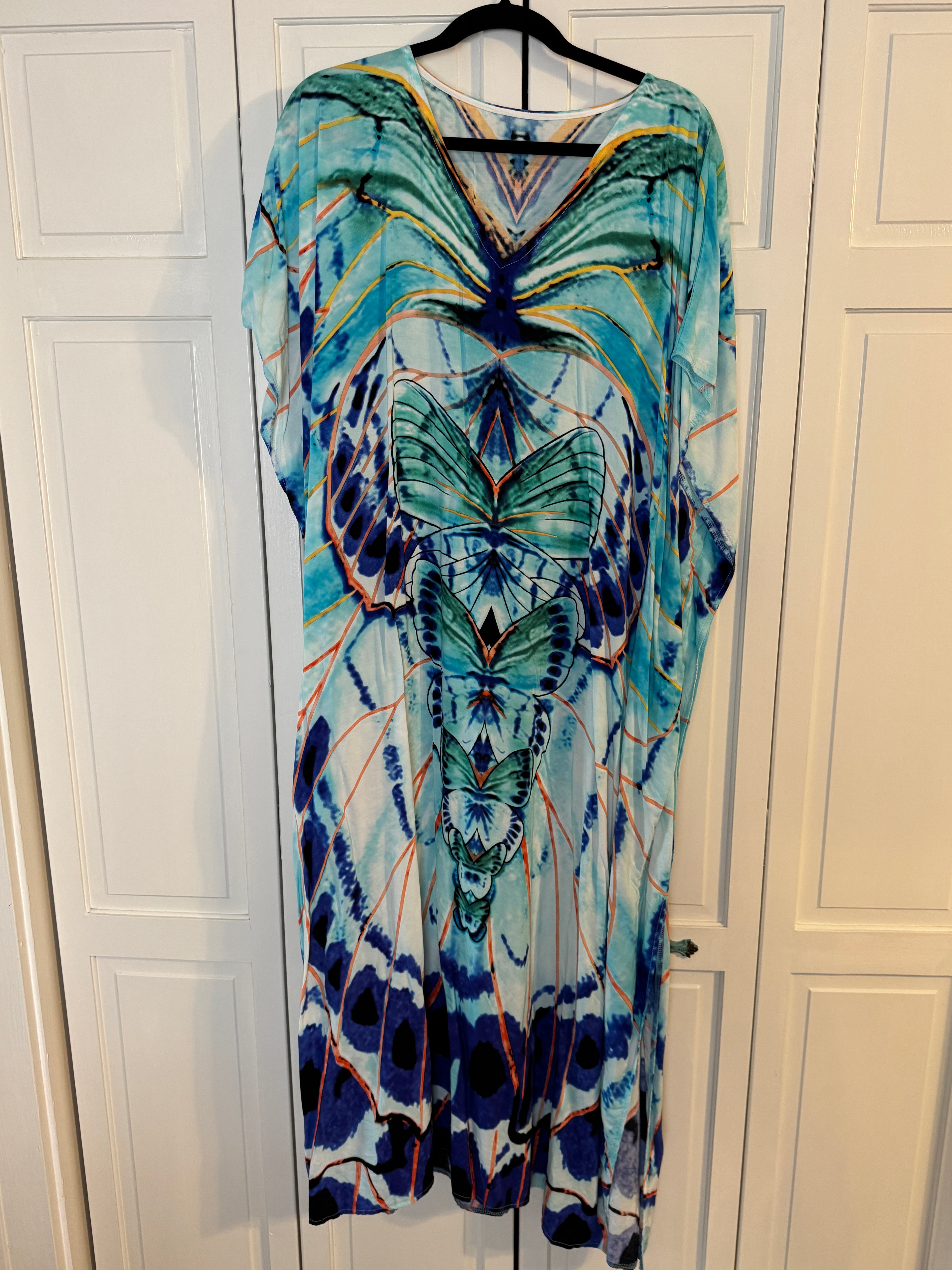 Butterfly Multi-color house coat never worn