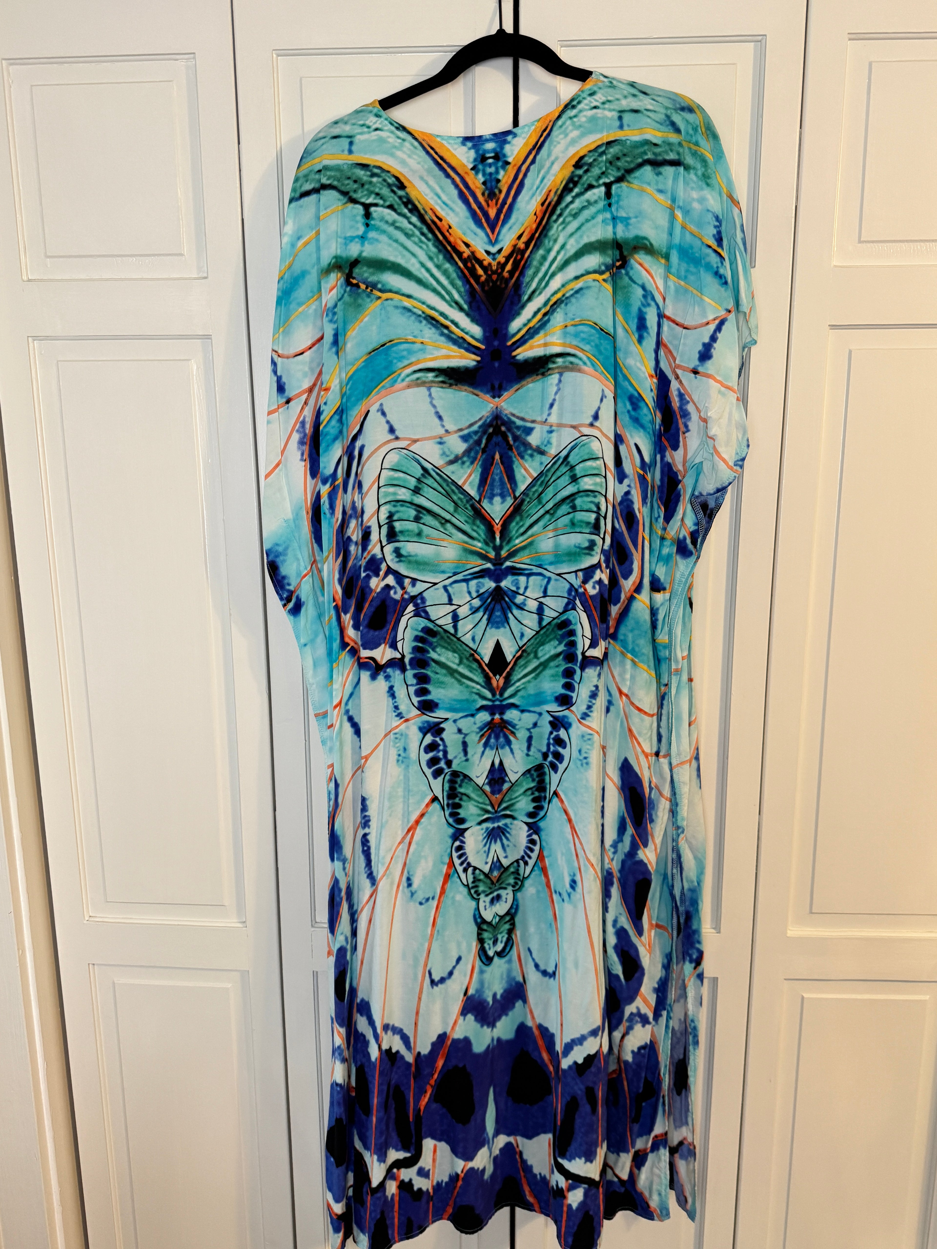 Butterfly Multi-color house coat never worn