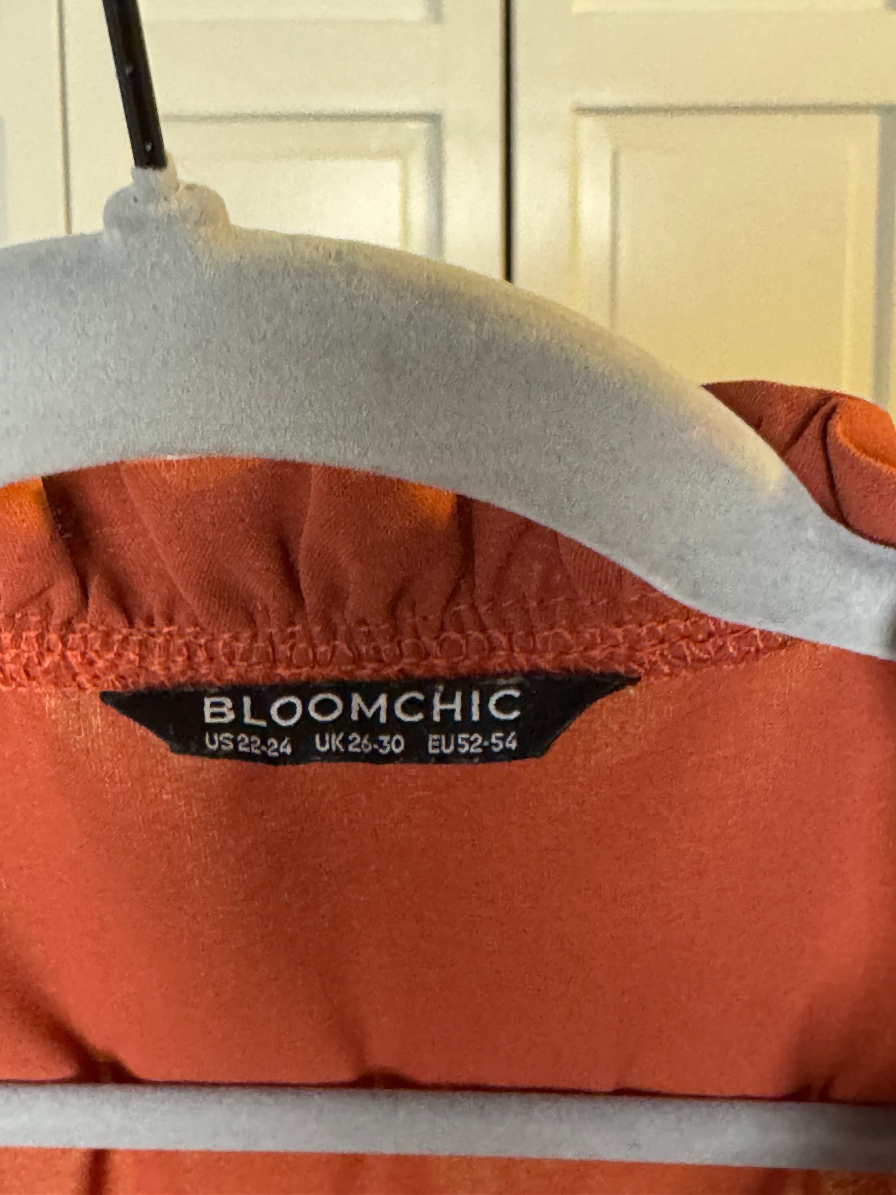 Burnt orange sleeveless maxi dress from Bloomchic pre-worn size 22-24